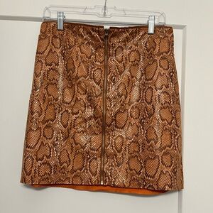 NWT EXPRESS Orange Snakeskin Skirt Size 10 *New with tags*